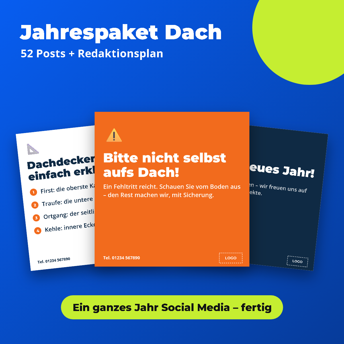 Vorschau: Jahrespaket Dach: 52 Posts + Redaktionsplan